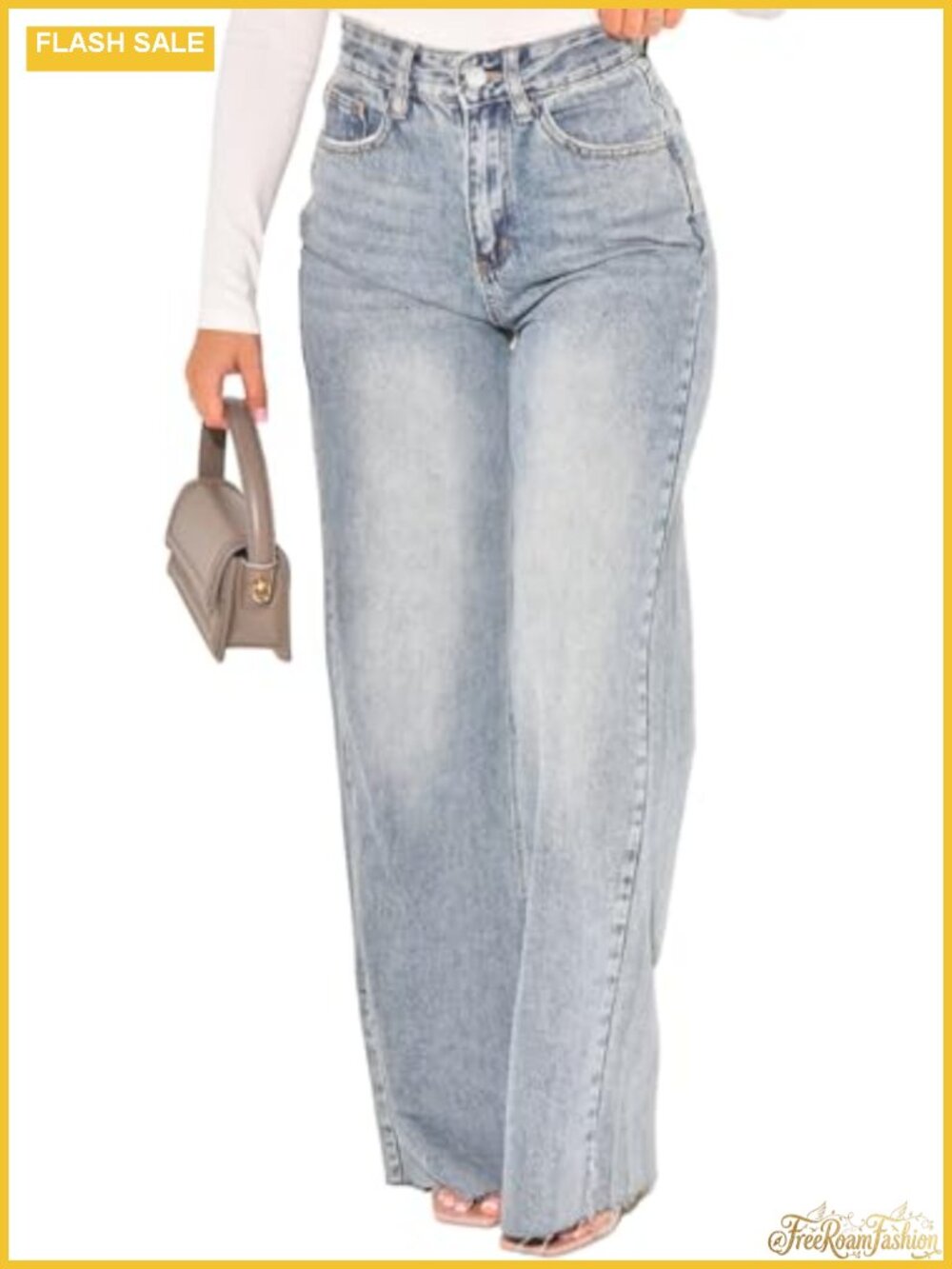 Wide Leg Jeans High Rise Stretch Baggy Loose Denim Pants